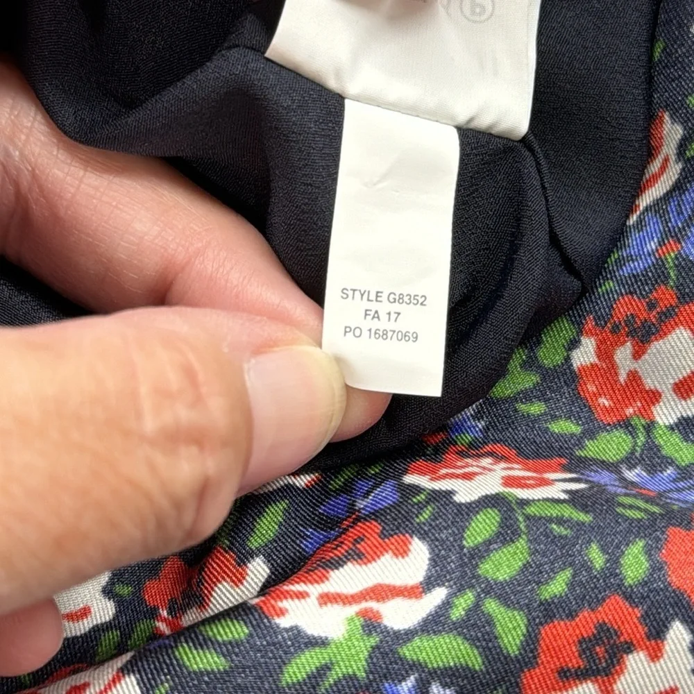 J. Crew Silk Blue Multi Color Floral Tiered Sleeveless Midi Dress Size 6